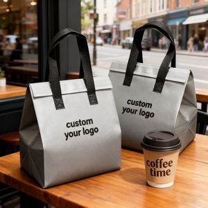 Sac isotherme personnalisé en non-tissé avec feuille d'aluminium pour livraison de repas et boissons chaudes/froides à emporter – Sac fourre-tout pour emballage alimentaire - Product Image 1
