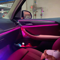 Bande lumineuse ambiante SJC pour BMW 2018-2024 X3/X4 G08 G02, kit LED avec couvercle flottant, accessoires décoratifs dynamiques multicolores
