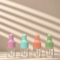 Bouteilles d'huile essentielle vides, flacons compte-gouttes en verre avec bouchon coloré, petits flacons compte-gouttes transparents, emballage cosmétique en gros