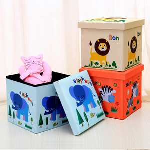 Pouf de rangement pour jouets, tabouret pliable avec impression pour salon et chambre à coucher, siège de repos en Oxford - Product Image 1