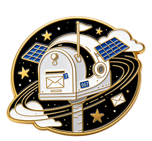 Pin de solapa de metal esmaltado personalizado con diseño de buzón y satélite, pulido, coleccionable, para arte y regalo - Product Image 2