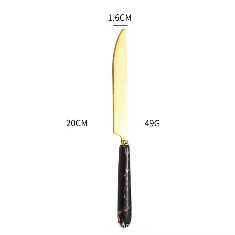 Black and gold marble steak knife