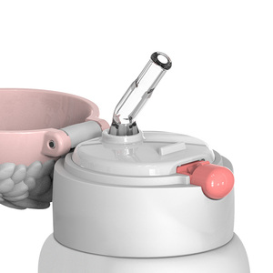 PINKAH Gourde d'apprentissage 3D Hérisson 210 ml (7oz) en PPSU sans BPA pour enfants, avec couvercles à paille 2-en-1 et poignée - Product Image 5