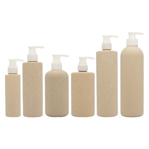 Natural Material Wheat Straw Beige Lotion Pump Bottle Shampoo Skin Care Serum <b>Face</b> Mask Cosmetic Packaging Biodegradable Plastic - Product Image 1