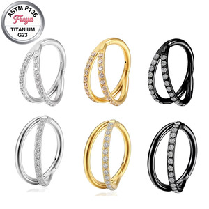 Boucles d'oreilles Freya en titane de qualité implantable, créoles Daith tendance, <span class=keywords><strong>bijoux</strong></span> de mariée <span class=keywords><strong>pour</strong></span> femmes, boucles d'oreilles en zircon, anneaux de piercing <span class=keywords><strong>pour</strong></span> <span class=keywords><strong>le</strong></span> <span class=keywords><strong>nez</strong></span> - Product Image 1
