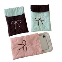 Housse d'ordinateur portable en nylon minimaliste INS avec nœud papillon, pour le bureau, portable, grande capacité, polyvalente, protection contre les chutes
