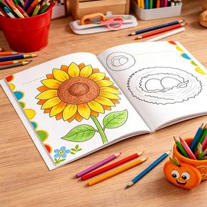Libro de <span class=keywords><strong>Colorear</strong></span> Mágico Animado Personalizado para Niños con Diseño de <span class=keywords><strong>Dinosaurios</strong></span> y Flores Impresas a Color de China - Product Image 1