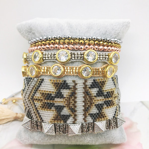 Set di Gioielli di Lusso Fatti a Mano <span class=keywords><strong>con</strong></span> Bracciali a Strati Placcati in Oro 18K, Design Geometrico a Diamante, Bracciali <span class=keywords><strong>con</strong></span> <span class=keywords><strong>Perline</strong></span> alla Moda per Donne - Product Image 4