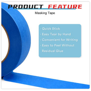 Auto Body Blue Masking Tape Protección de superficie resistente a los rayos UV para equipos industriales Pintura y recubrimiento en polvo - Product Image 3