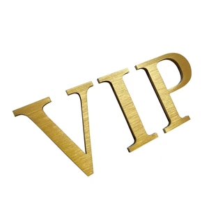 Señalización de latón de montaje en pared de acero inoxidable cortado con láser personalizado logotipo 3D marca de Interior de Metal tablero de letrero con logotipo de LETRA DE Metal dorado de 36 pulgadas
