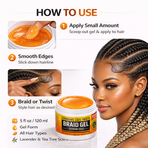 Gel Fijador de Cabello de Extrema Fijación, 5 oz, Etiqueta Privada Personalizada, Venta al Por Mayor, Hidratante, para Peinados con Trenzas - Product Image 3
