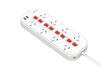 Kantor rumah industri pelindung gelombang Strip daya 1.5m kabel ekstensi 8 outlet standar Australia 5V 3.4A USB Port Tipe C