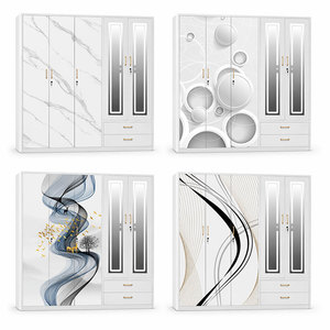 <span class=keywords><strong>Armadio</strong></span> Moderno <span class=keywords><strong>a</strong></span> 5 <span class=keywords><strong>Ante</strong></span> in Acciaio Stampato con LED, Sensore Touch, Chiusura <span class=keywords><strong>a</strong></span> Chiave, Anti-termiti per Camera da Letto del Sud-Est Asiatico con <span class=keywords><strong>Specchio</strong></span> - Product Image 2