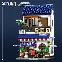 Reobrix 66502, 1130 Piezas, Modelo de Izakaya de Estilo Japonés con Luces, Ladrillos Decorativos para Escritorio, Juguetes de Construcción DIY para Niños