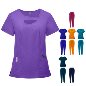 Fashion Women Hospital Dental Doctor Sexy Nurses Uniform <b>Scrub</b> Sets Jogger Pants <b>Scrubs</b> Jersey Fabric - Product Image 1