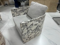 LANDIVIEW Mobilier de salle à manger design de luxe Chaises de salle à manger canapé alto Calacatta en marbre travertin italien