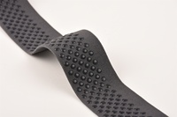 Bande élastique tricotée douce en polyester-Style gaufré noir, direct de l'usine