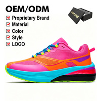 Chaussures de course rétro colorées personnalisées en gros, service OEM ODM, baskets respirantes en maille légères et antidérapantes pour l'automne et l'hiver