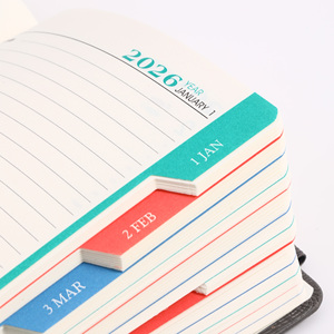 <span class=keywords><strong>Agenda</strong></span> Personalizada 2026, Planificador Semanal y Mensual, Tamaño A5, Tapa Dura de Cuero de Alta Calidad, Encuadernación Térmica, Cosido con Hilo, Cuaderno de 80gsm - Product Image 2