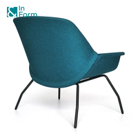 Chaise longue à pieds en métal bleu antique Chaise d'appoint design de style nordique Fauteuil pour une personne