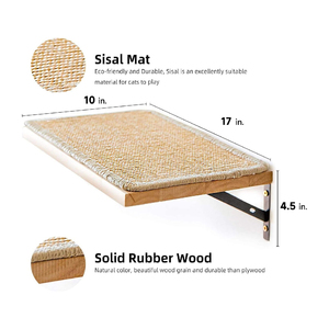 Mensole <span class=keywords><strong>da</strong></span> <span class=keywords><strong>Parete</strong></span> per Gatti con Tappetino in Sisal, Mensola Galleggiante in <span class=keywords><strong>Legno</strong></span> Massello <span class=keywords><strong>di</strong></span> Gomma con Installazione Migliorata, <span class=keywords><strong>Albero</strong></span> <span class=keywords><strong>da</strong></span> <span class=keywords><strong>Parete</strong></span> per Gattini - Product Image 3