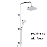 Ensemble de douche en cuivre Jordan, robinet de baignoire, pomme de douche à jet de pluie pressurisé, massage, design moderne, montage mural, 3 trous, barre coulissante