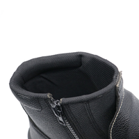 Chaussures de sécurité MAXITOUGH pour l'industrie pétrolière, en cuir pleine fleur embossé, avec embout en acier, résistantes à la perforation, à fermeture éclair, pour le soudage, pour hommes