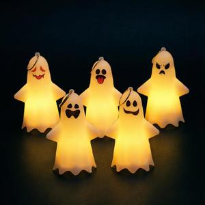 Adornos Colgantes de Fantasmas Brillantes de Plástico, Luces de Ambiente de Halloween que Funcionan con Pilas, Accesorios para Fiestas Infantiles, Decoración Navideña - Product Image 2