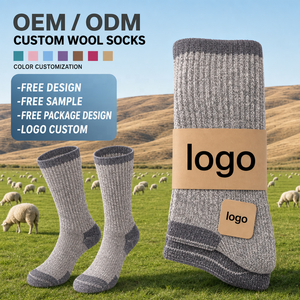 Calcetines de <span class=keywords><strong>Lana</strong></span> Merino con Logotipo Personalizado y Marca Privada, OEM ODM, Color, Talla y Empaque Personalizados, Calcetines de <span class=keywords><strong>Lana</strong></span> al por Mayor para Hombre y Mujer - Product Image 1