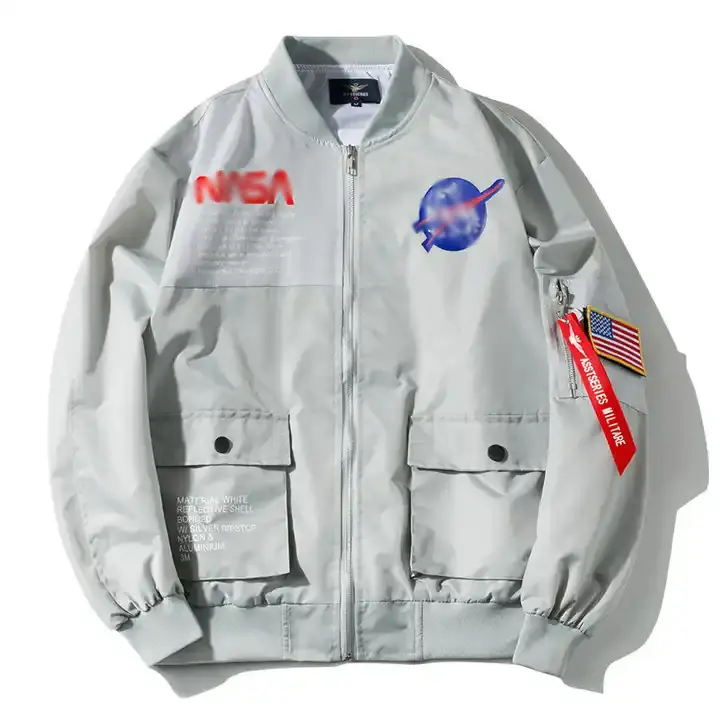 AS1 2023 Streetwear Hip Hop de alta calidad al aire libre XXXL deporte moda invierno de talla grande NASA sublimación hombres vuelo bombardero chaqueta