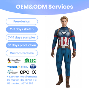 Usine certifiée FAMA, costume de capitaine personnalisé, tenue de super-héros pour <span class=keywords><strong>adulte</strong></span>, certifié BSCI FCCA, OEM ODM - Product Image 2