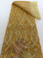 Tissu en dentelle de luxe NI.AI pour robe de mariée 2026, tissu en dentelle perlée avec sequins, vente en gros