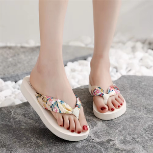 Women Bohemian Satin Ribbon EVA <b>Slippers</b> Summer 2026 Simple Casual Beach <b>Flip</b> <b>Flops</b> Chaussure Femme Sandals - Product Image 2