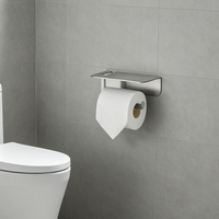 Porte-serviettes mural moderne en métal SUS 304 sans perçage avec support de téléphone, adhésif, pour salle de bain et hôtel