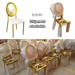 Silla Chiavari de Comedor Dorada Moderna de Hierro Apilable <span class=keywords><strong>para</strong></span> Bodas y <span class=keywords><strong>Eventos</strong></span> de Hotel - Product Image 3