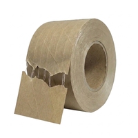 Ruban auto-adhésif biodégradable en papier renforcé de fibres brunes Ruban d'eau imprimé Ruban kraft en papier gommé d'expédition personnalisée