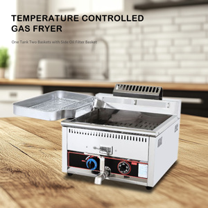 <span class=keywords><strong>Friteuse</strong></span> à gaz de table BCH17L de bonne qualité, 17 L, avec contrôle de la température et plateaux de retour d'huile latéraux - Product Image 5