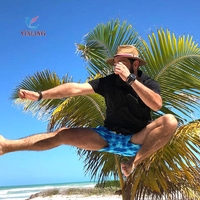 Celana Pendek Pantai Pria Motif Bunga Cepat Kering, Elastis, untuk Surfing