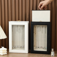 Boîte de rangement verticale minimaliste pour colliers, en cuir PU, avec tiroir coulissant, pour bijoux et pendentifs, vente directe usine, personnalisable