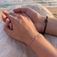 Bracelet Nœud d'Amitié Tendance en Acier Inoxydable Plaqué Or 18K, Réglable, Bijou de Couple, Cadeau