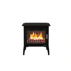 Estufa Eléctrica con Chimenea de 24 Pulgadas, Llama Realista, Calefactor con Temperatura Ajustable, Modelo Independiente Negro D0100HPW5DW - Product Image 1