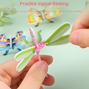 LASIVE TOYS 10 pcs/sac Papier écologique pour enfants Puzzle d'insectes tridimensionnels Jouets faits à la main DIY Maternelle Cadeaux éducatifs - Product Image 2