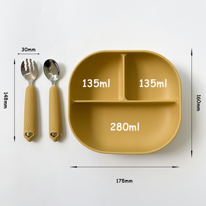 Cuillère et fourchette en silicone pour bébé, en acier inoxydable, sans BPA, 5 pièces - Product Image 3