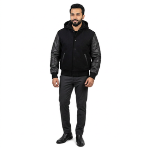 Blouson de baseball varsity léger en toile pour homme - Imperméable, respirant, col montant, logo frontal - Qualité export supérieure - Product Image 1