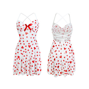 Lingerie Sexy Maille Spaghetti-Strap Robe Amour Chemise de Nuit Sexy Dos Nu Chambre Privée Tentation Home Wear 880 - Product Image 5