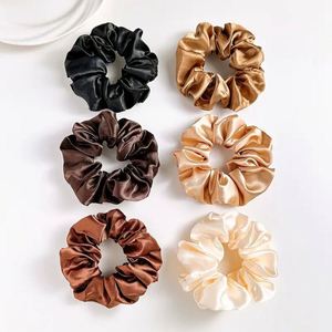 Oversized Satin Scrunchies Large Soft Hair <b>Ties</b> Solid Color Maillard Scrunchie Women Girls Fashion Hair Accessories Wholesale - Product Image 2