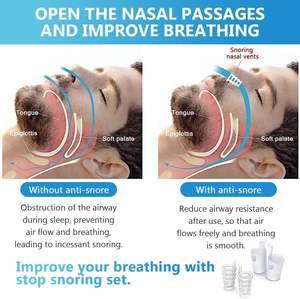Dilatateurs nasaux pour dormir et respirer, lot de 8 pinces-nez ronflantes pour soulager le ronflement, 2 styles 4 tailles d'évents anti-ronflement - Product Image 2