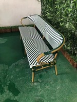 Chaises longues en rotin commerciales pas chères, chaise en aluminium, canapé de café, imperméable, style français, pour toutes les saisons, pour restaurant, boutique, bar