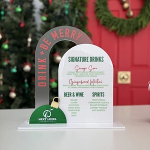 Honey And Sweetness Acrylic Bar Menu <b>Card</b> 30x20cm Christmas Holiday Party <b>Table</b> Decoration With UV Print Design - Product Image 1