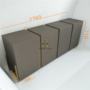 <span class=keywords><strong>Buffet</strong></span> en acier inoxydable finition laiton poli <span class=keywords><strong>bois</strong></span> avec laque noire brillante <span class=keywords><strong>buffet</strong></span> de salle à manger - Product Image 6